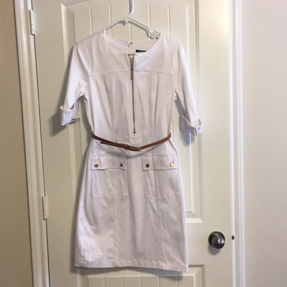Sharagano White Dress